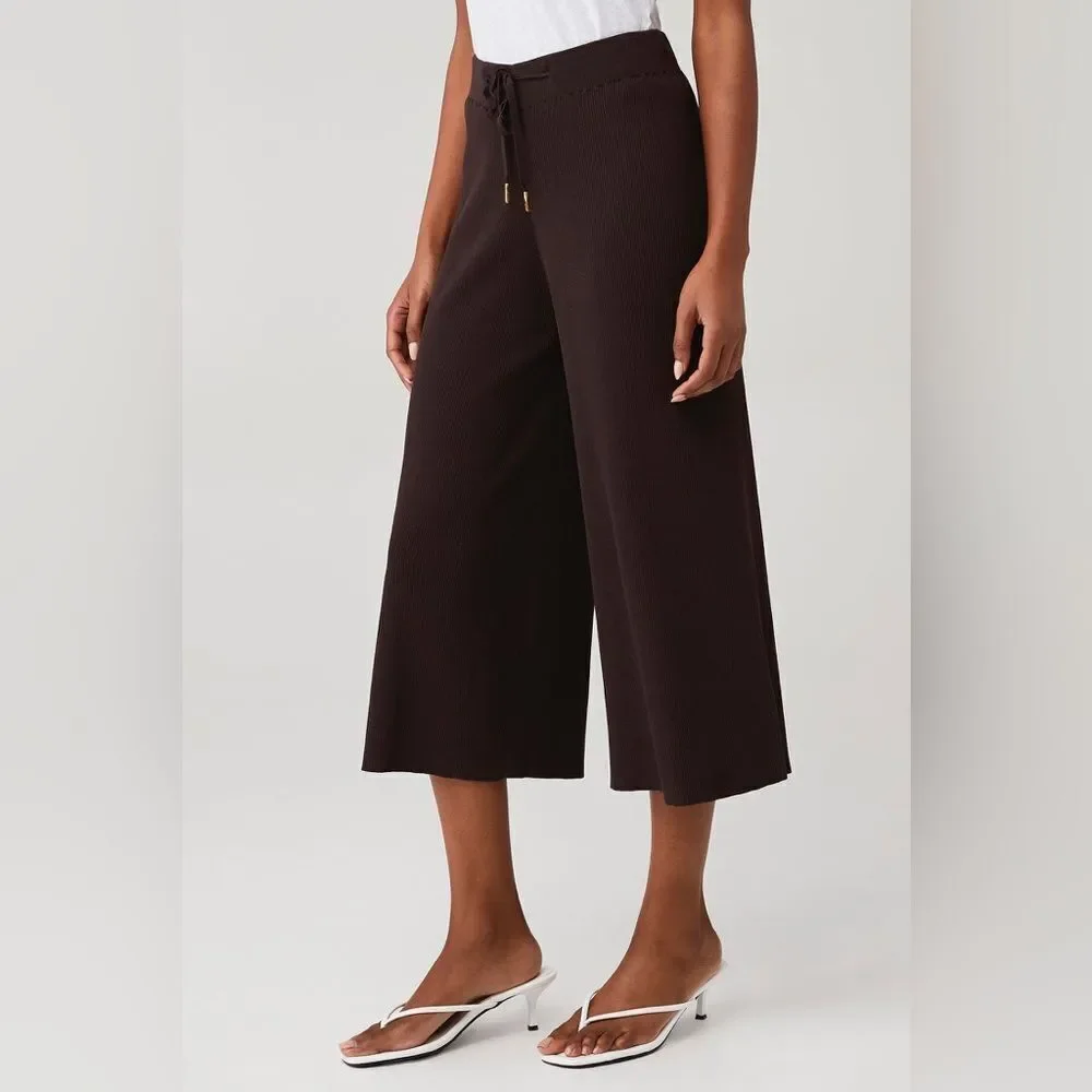 NWT MINKPINK SAMIRA RIB KNIT CULOTTE crop pants size Small